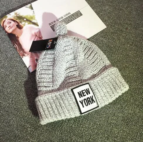 Новая южнокорейская шляпу в 2017 зимний письмо с шерстяные шляпы и корейской