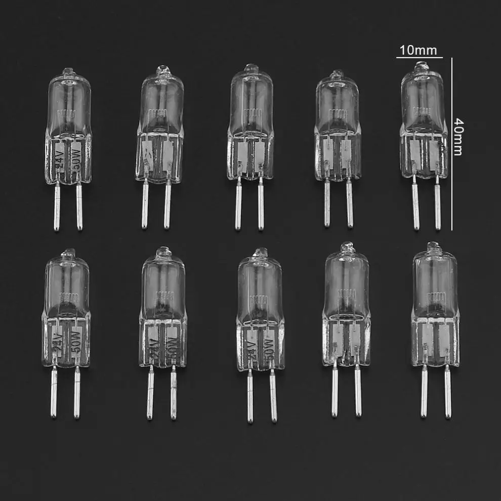 Светодиодные лампы 10 шт./лот G5.3 24V 50W галогенные лампочки теплые белые капсульные