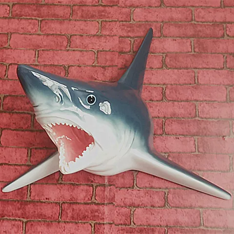 Уникальная великая белая голова акулы Настенная подвесная смола 3d челюсти