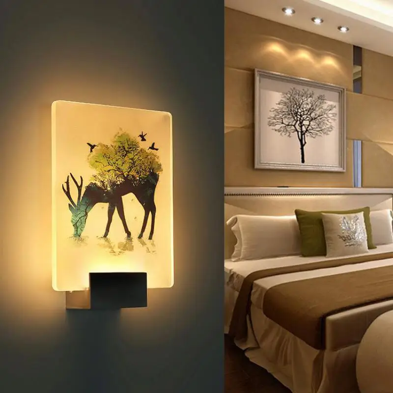 Настенный светильник с аппликацией на стену 3d светодиодные лампы для дома
