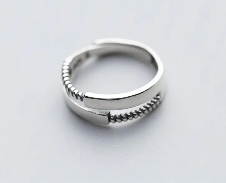 Authentic REAL. 925 Sterling Silver Double Rows Twisted Roped Braid &ampGeometric Lucky Bar wider Rings GTLJ1555 | Украшения и