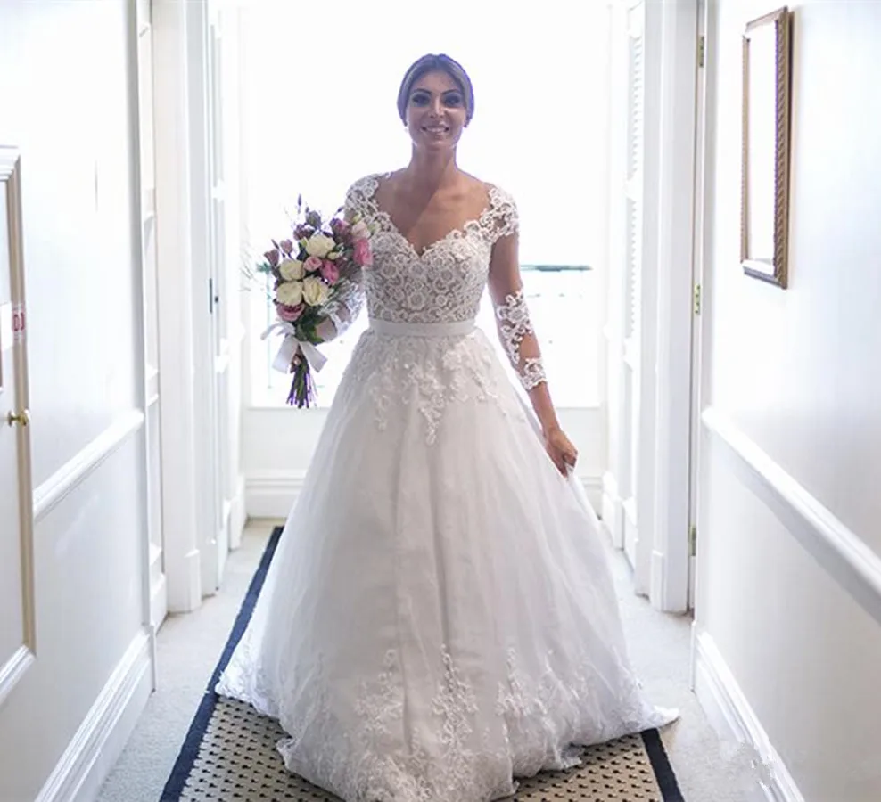 Винтажное свадебное платье с кружевной аппликацией robe de mariee простое