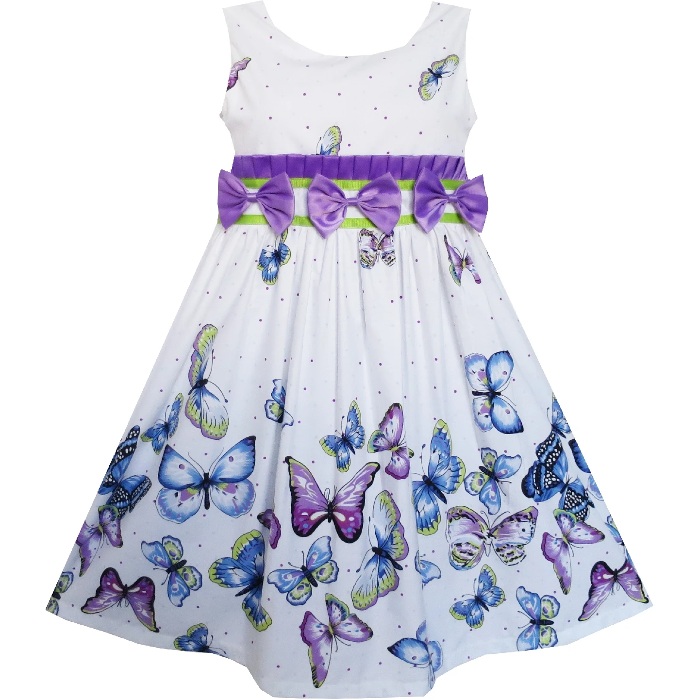 Sunny Fashion платья для девочек новогодние костюмы танк Роза Сад Цветок Хлопок