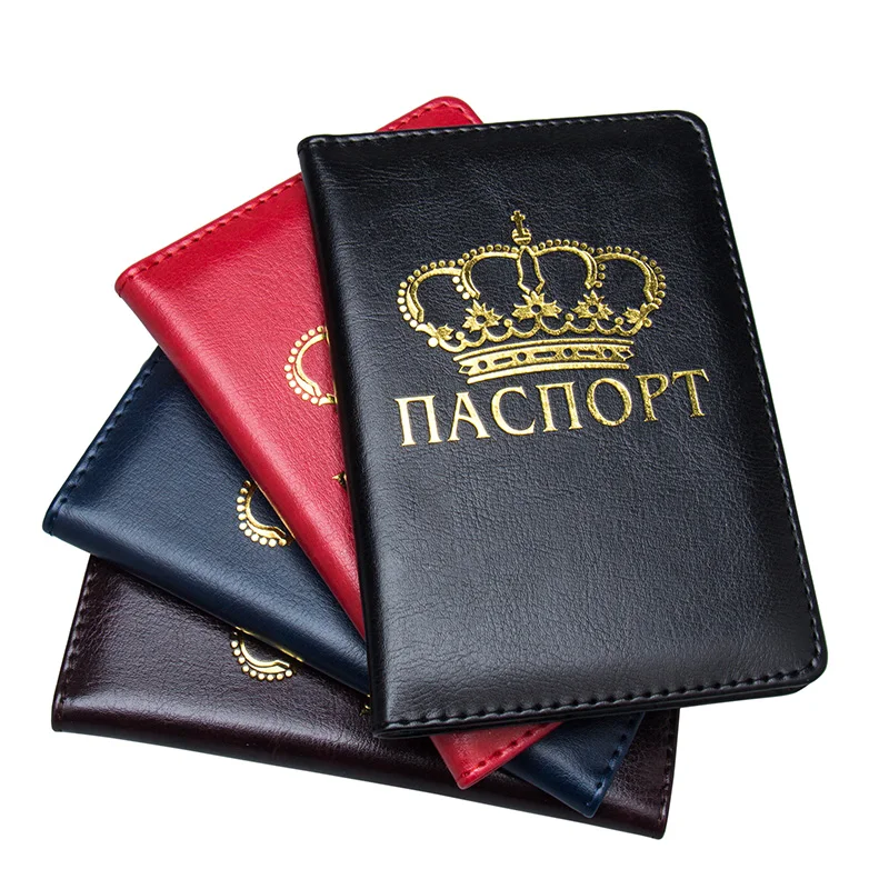 Обложка для паспорта с надписью Crown мужчин и женщин|Держатели карт пропусков| |