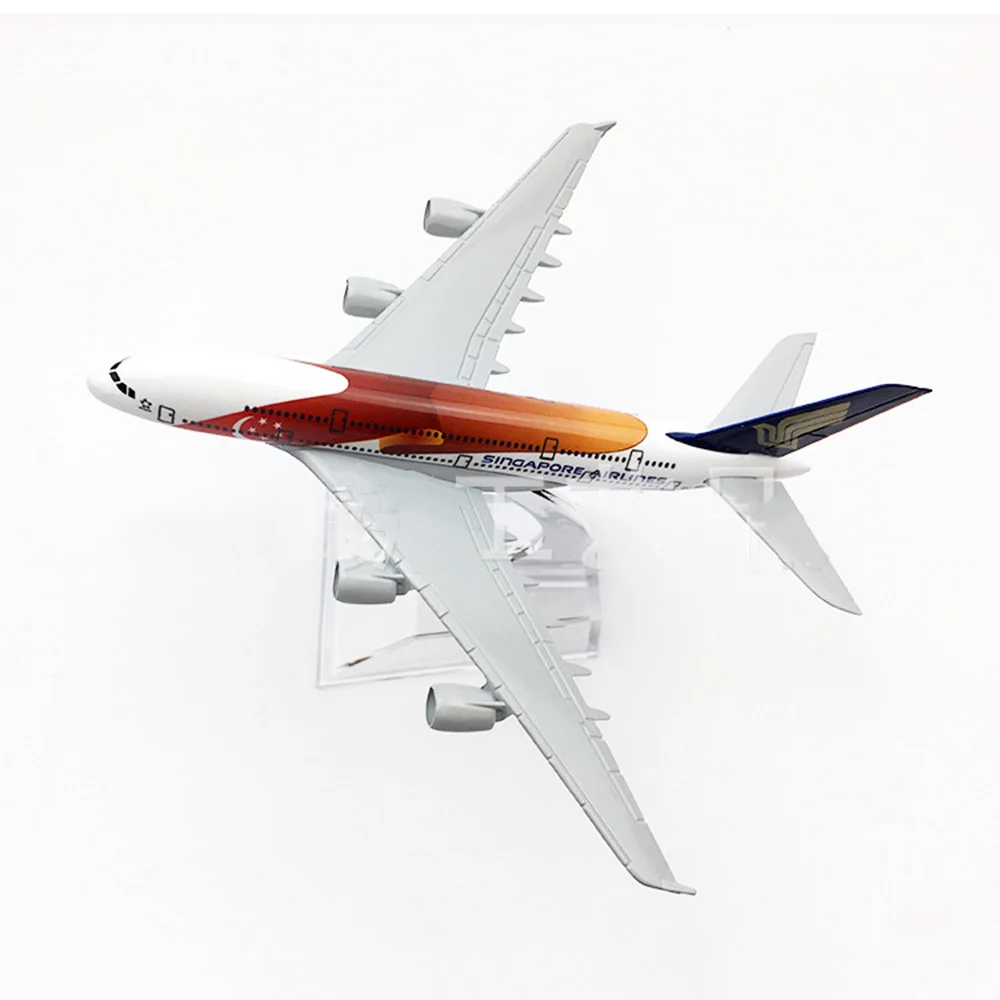 1/400 Весы Модель Аэробус A380 Singapore 16 см сплава игрушка в виде самолета Для детей подарок для коллекции