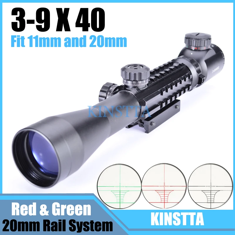 Hlurker тактический охотничий HD Прозрачная оптика 3-9x40 прицел с 3 боковыми Пикатинни Вивер рельсовая система подходит как 20 мм, так и 11 мм рельс