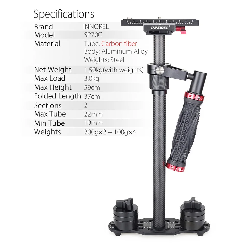 Ручной Стабилизатор для камеры INNOREL SP70C из углеродного волокна стабилизатор