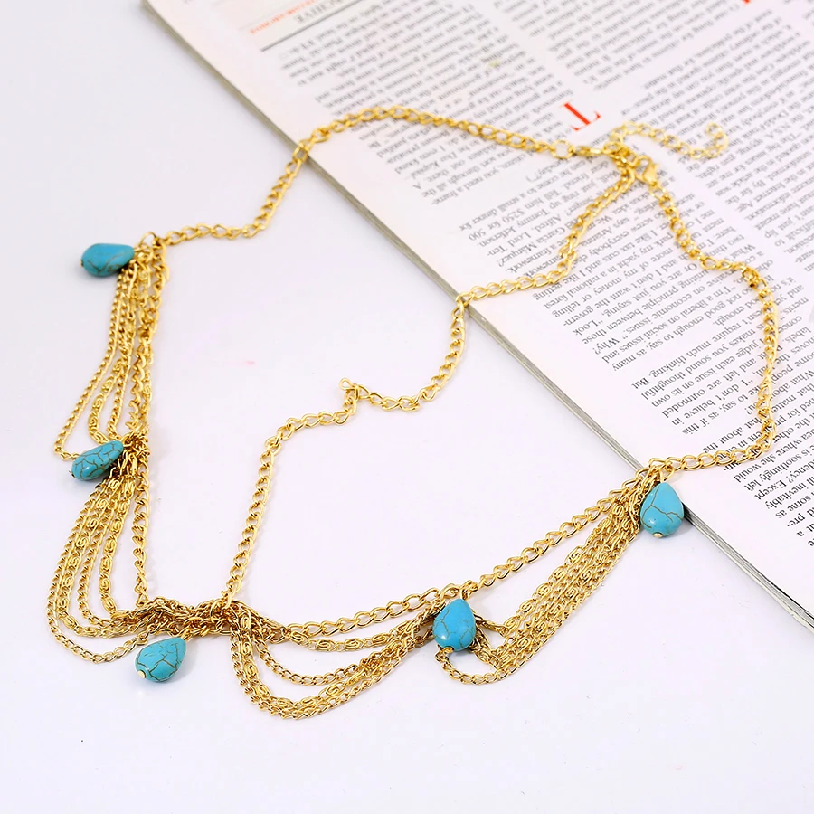 Женская этническая повязка на голову с кисточками|bride hair accessories|turquoise head chainhead chain