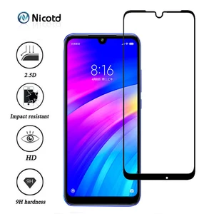 Защитное стекло Nicotd для Xiaomi Redmi 7, 7A, 6A, 4X, 4A, 5A, 5, GO, Plus, Note 7, 6A, 5A, 5 Pro, с чернойбелой рамкой
