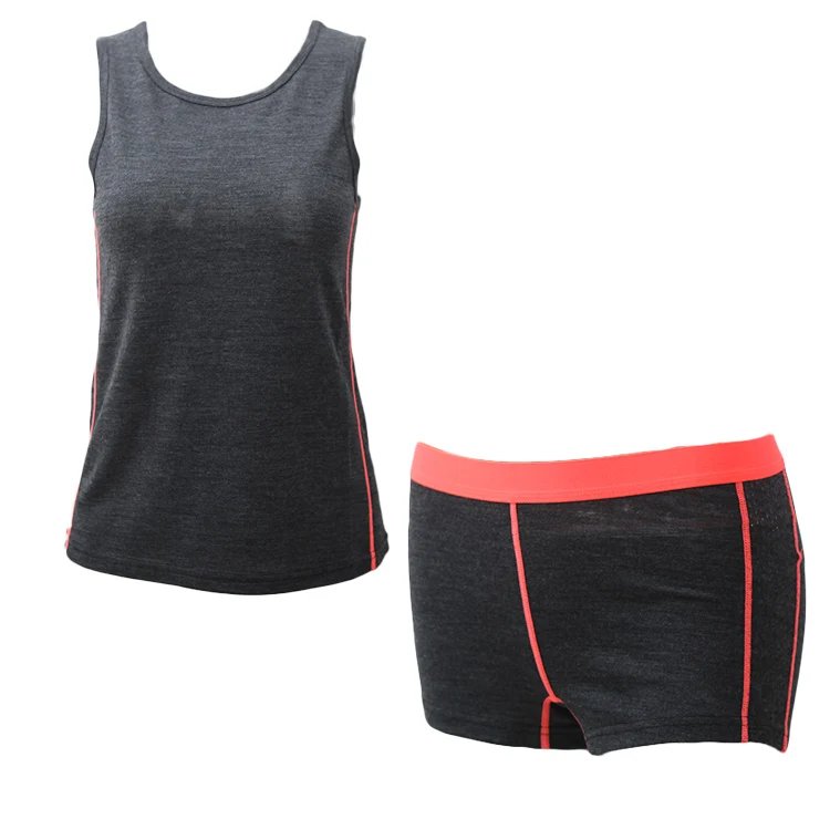 Женский спортивный комплект из 60% мериносовой шерсти топ и низ мериноса для