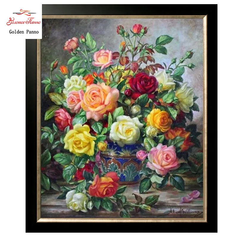 

Golden Panno,Needlework,Embroidery,DIY DMC Scenic Painting cross stitch,Kits,14ct blooming cross-Stitching,wall dec