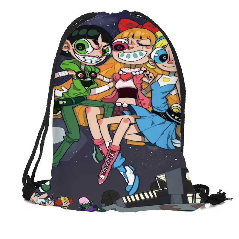 На заказ Powerpuff рюкзак с рисунком для девочек шелковая мягкая сумка большая Sapacity больше размеров на заказ - Цвет: 6
