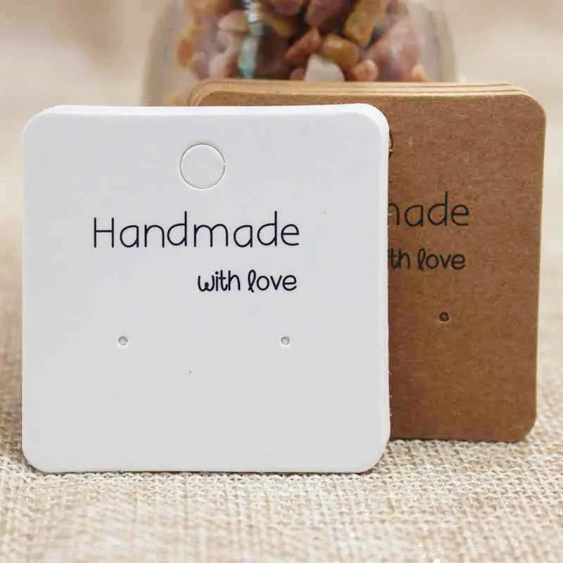 200 шт. Симпатичные серьги гвоздики разных размеров сделай сам бирка открытка