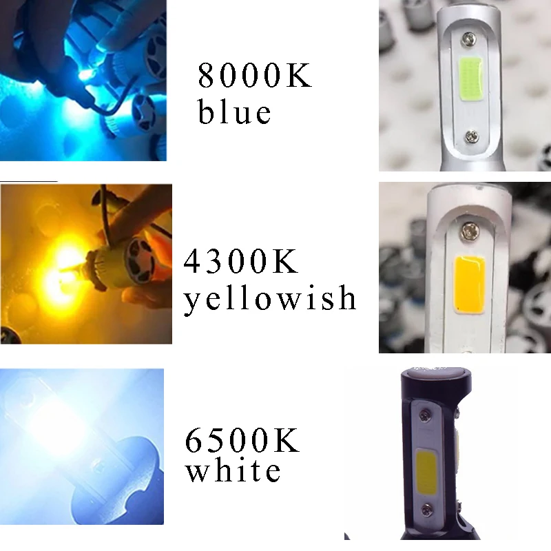 S2 H4 H7 H13 H11 H1 9005 9006 H3 COB светодиодный Del Faro 72 W фары для 8000LM Авто ФАРИ Lampadina Della Luce di Nebbia