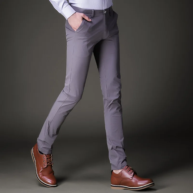 Новинка весны 2019 мужские деловые повседневные брюки Корейская версия облегающих