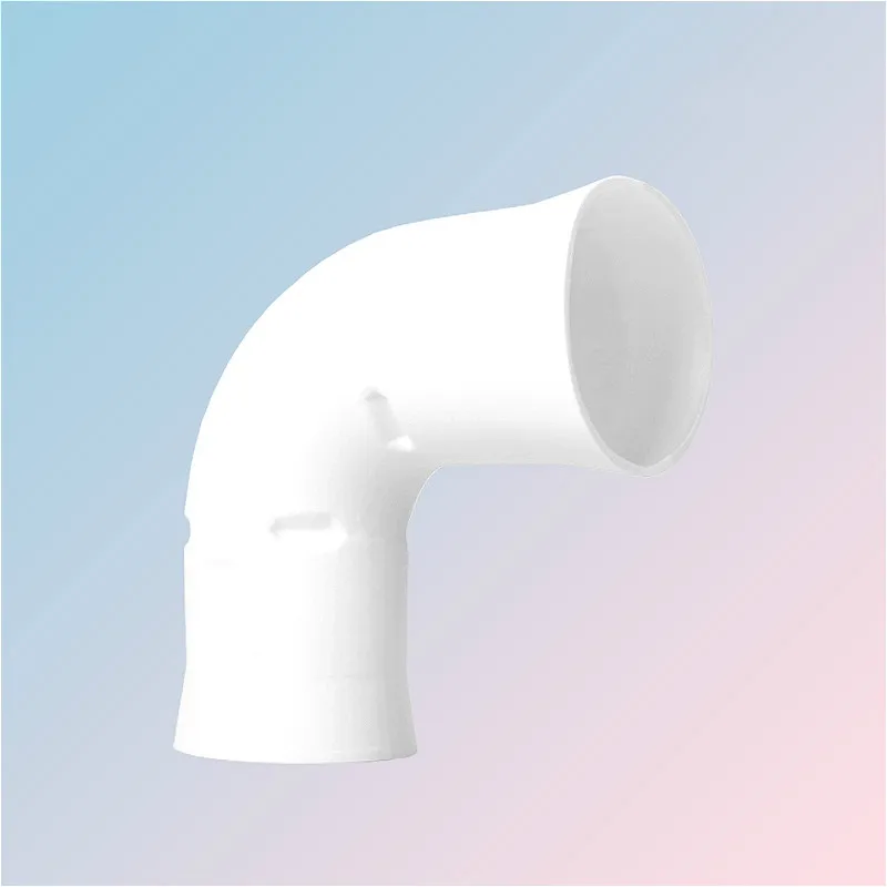 75mm PE 90 Degrees Elbow Ducting 2-Way Equal Connector Coupler For Ventilation System Air Duct with Corrugated Fixing Grooves |