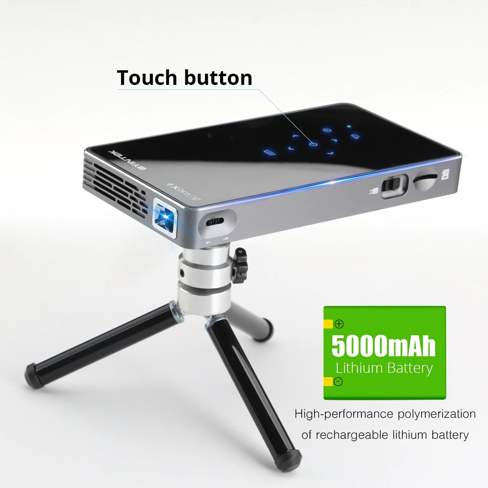 Мини-проектор BYINTEK P9 карманный светодиодный DLP-проектор на Android 7 1 Wi-Fi 1080P 3D