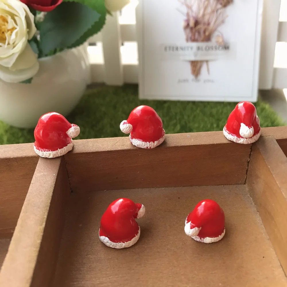 10 шт. Рождественская шапка миниатюрная фигурка домашний декоративный волшебный