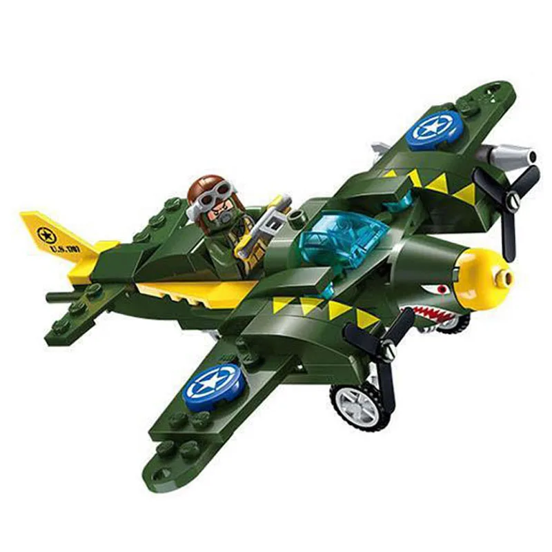 Военный боец модель джипа военный летчик полицейский строительный блок сборка