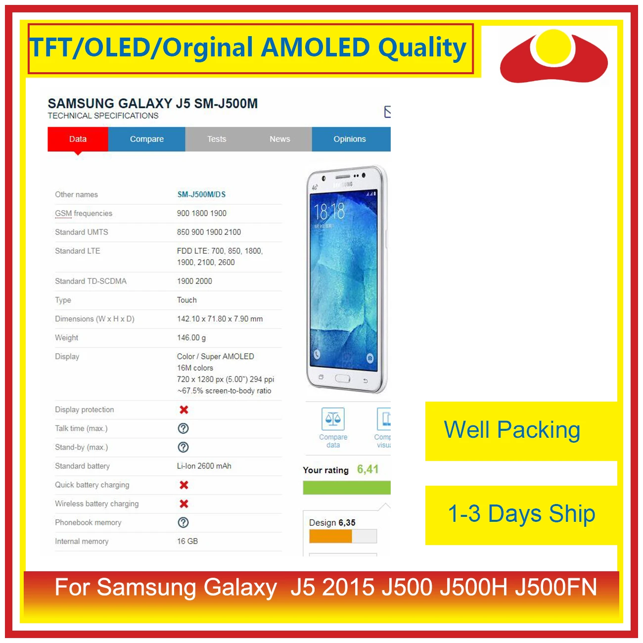 10 шт./партия для Samsung Galaxy J5 j500 J500H J500FN J500F ЖК-дисплей с сенсорным экраном дигитайзер панель Pantalla полный