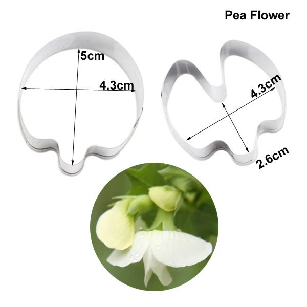 Pea Flower Mold Byjunyeor 29 видов цветок торт резак форма для украшения торта инструмент из нержавеющей стали резак цветок лепестковая форма-резак Жевательная паста Форма - Цвет: Pea Flower Mold