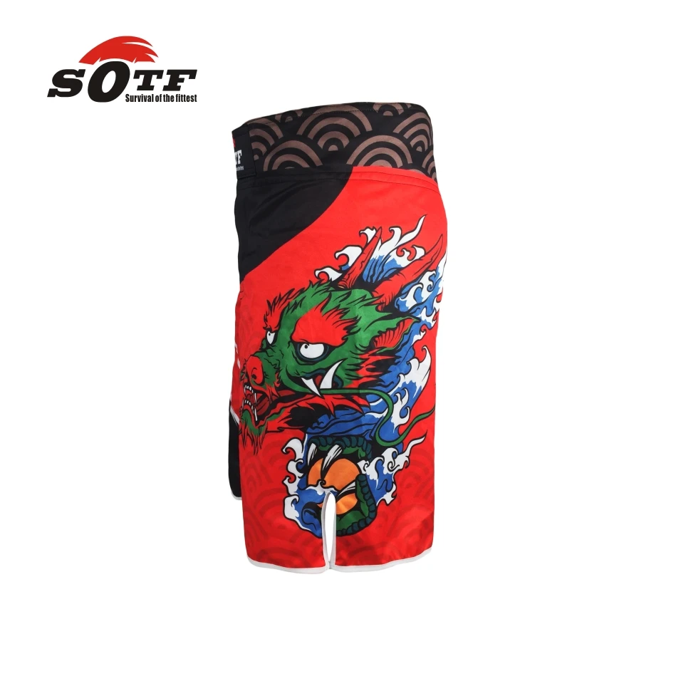 SOTF Red Dragon Edition b спортивные дышащие хлопковые боксерские шорты mma тайские для