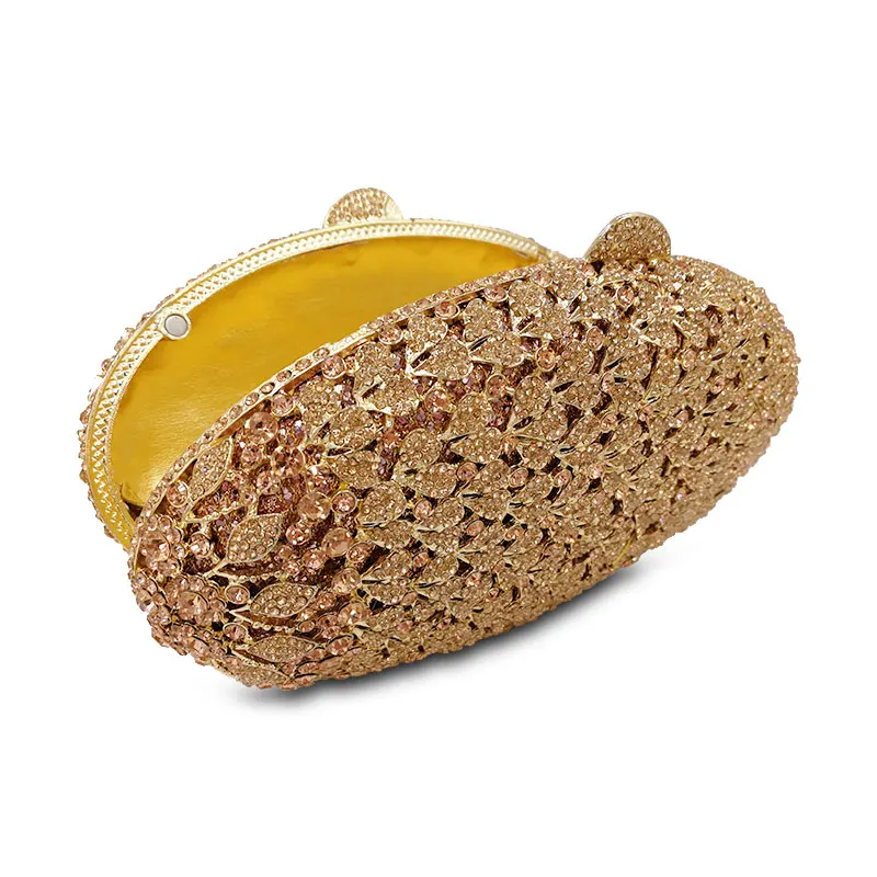 Chaliwini Женская Золотая вечерняя сумка клатч с кристаллами Стразы свадебные клатчи