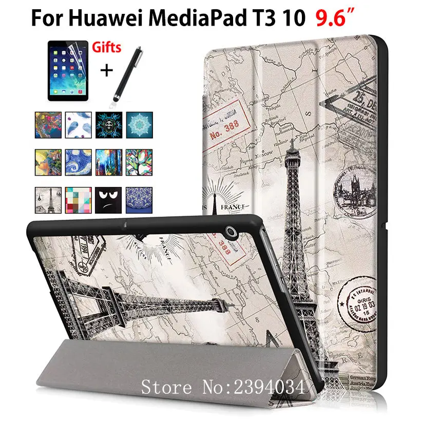 Чехол для Huawei MediaPad T3 10 AGS W09 L09 9 6 дюйма Обложка планшета Honor Play Pad 2 тонкий флип чехол