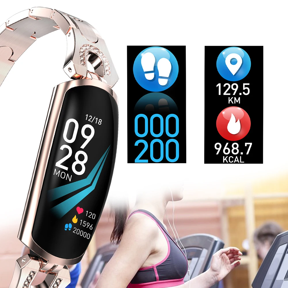 New Arrival Heart Rate Monitor Blood Pressure Pedometer Women's Fitness Smart Watch Bracelet | Электроника