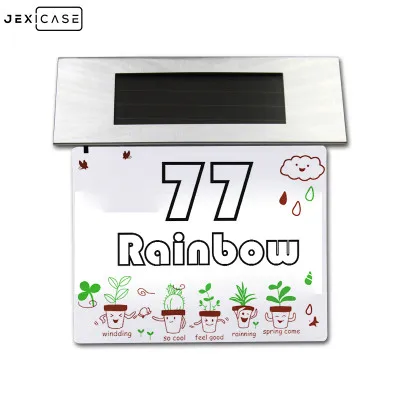 Doorplate лампа Outdoo номер дома на солнечных батареях настенный светильник 4LED из нержавеющей стали - Цвет: T6-MP-4LED-32