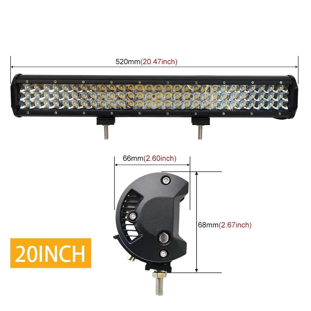 CO светильник 20 дюймов 4X4 Led бар 7D 252 Вт 12В 24В прямой Светодиодный точечный для