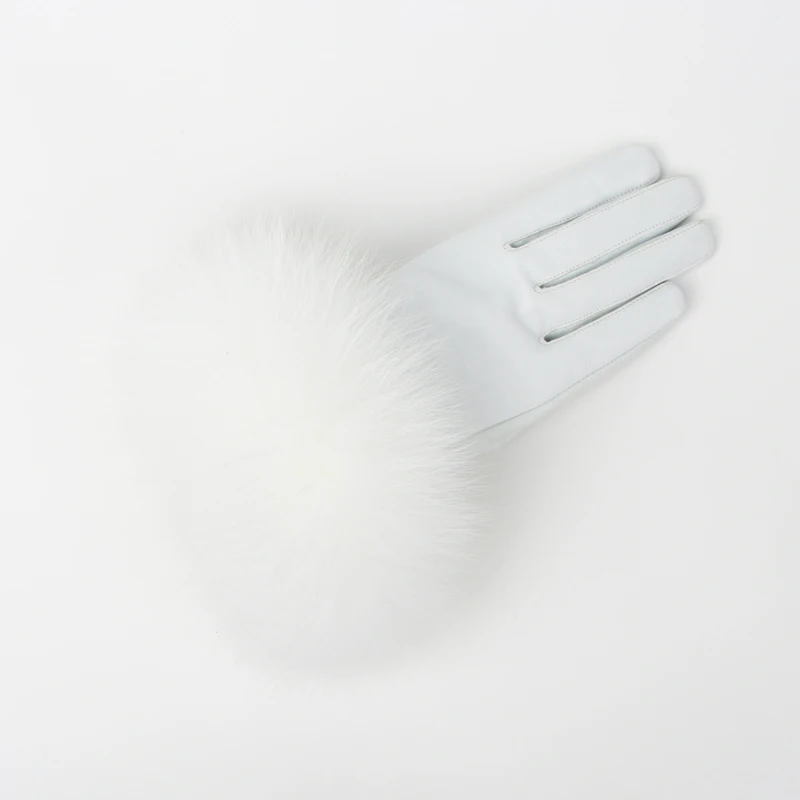 Перчатки женские из натуральной овечьей кожи модные теплые зимние митенки