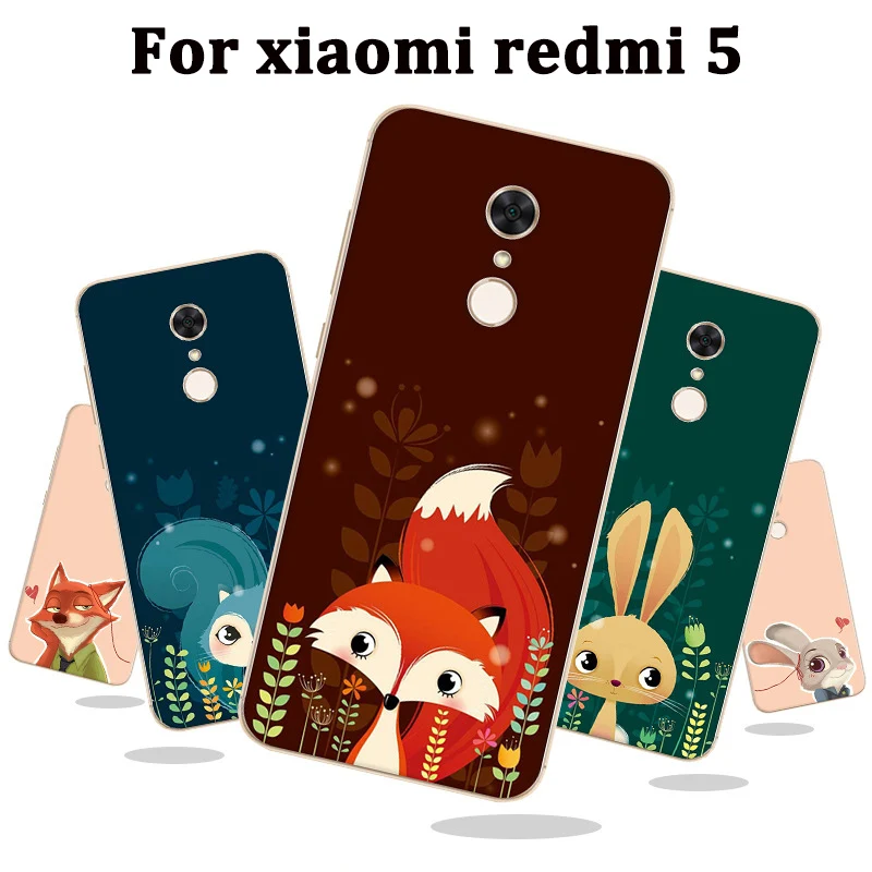 Чехол для xiaomi redmi 5 милый мультяшный Мягкий силиконовый чехол redmi5 телефона five
