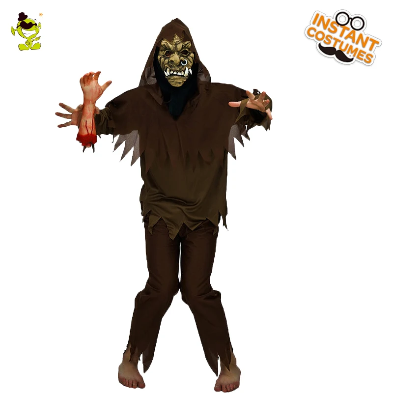Мужские Ужасный зомби-дьявол костюм для Хэллоуина праздничная одежда Пурим