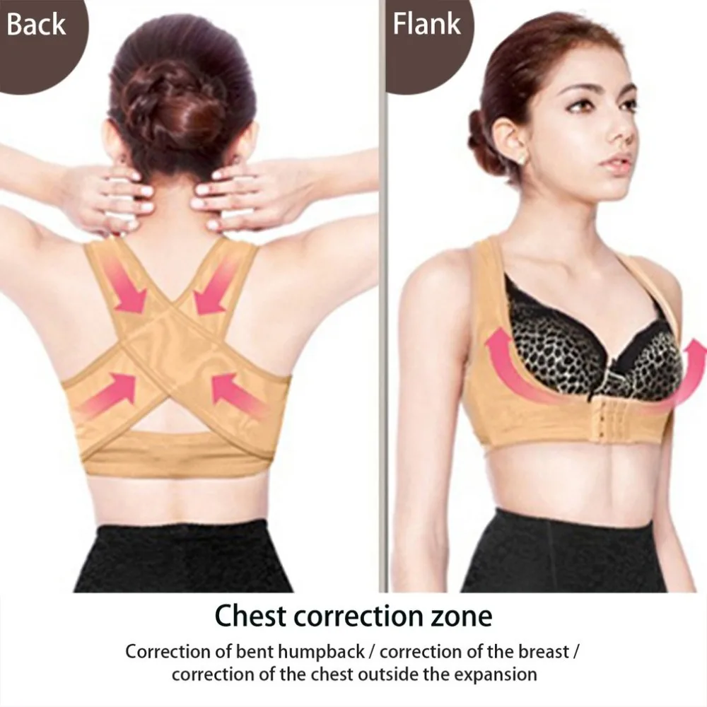 

Women Adjustable Elastic Back Belt Support Chest Posture Corrector Brace Support Shoulder Corrector Body Shaper Corset M/L
