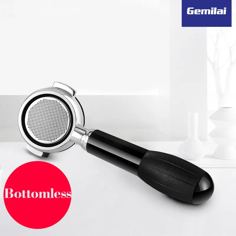 Bottomless Фильтр для кофе из нержавеющей стали для кофейной машины Gemilai фильтр для заваривания 58 мм бездонная ручка с 1/2 чашками фильтр корзина - Цвет: Bottomless