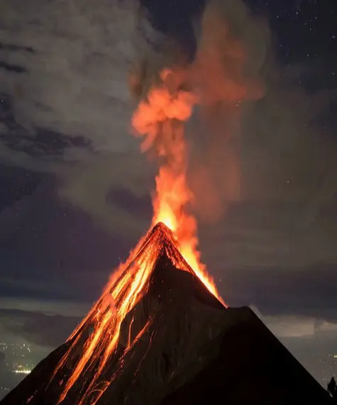 Фон для фотостудии с изображением вулкана лавы Фуэго Guatemala сценический фон