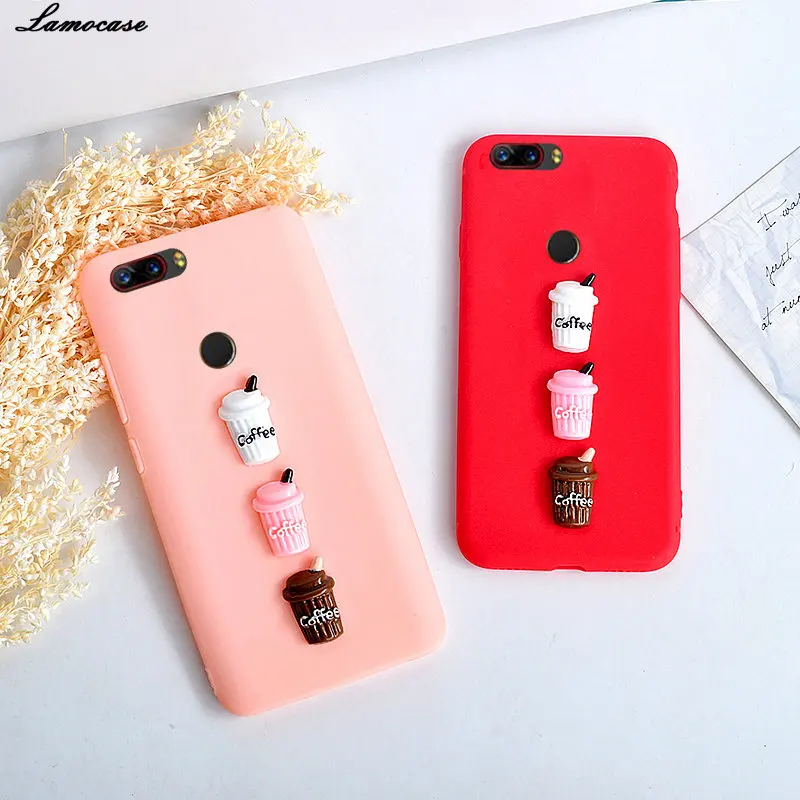 Lamocase 3D Coffee Milk Cute Matte Case For ZTE Nubia Z17 Lite Z17S Mini S V18 Z18 Pink Soft TPU Cartoon DIY Phone Cover |