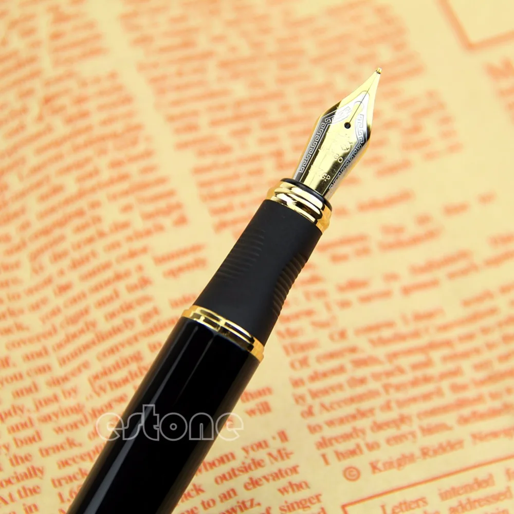 Jinhao X450 ручка черная средняя перо золотая отделка авторучка хороший подарок 24