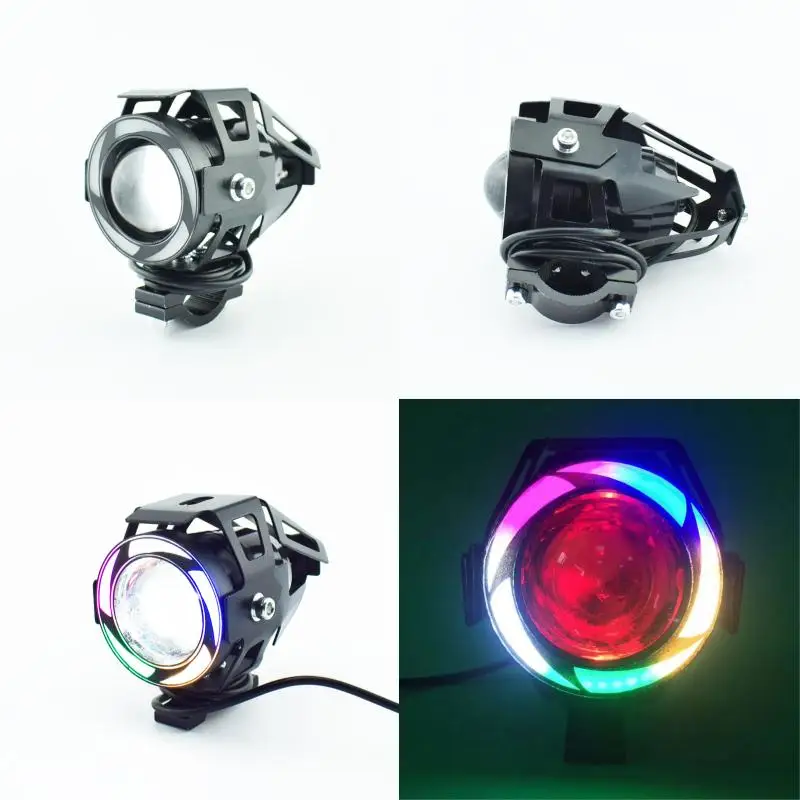

12V 125W мотоциклетные фары LED Moto U7 цветные фары мотоциклетные вспомогательные рабочие фары 6500k Противотуманные фары аксессуары
