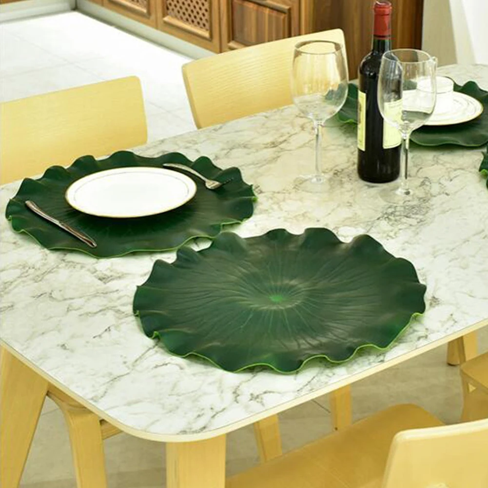 Artificial Lotus Leaf Kitchen Placemat Mat Bowl Anti-Slip Pad Props Table Decor | Дом и сад