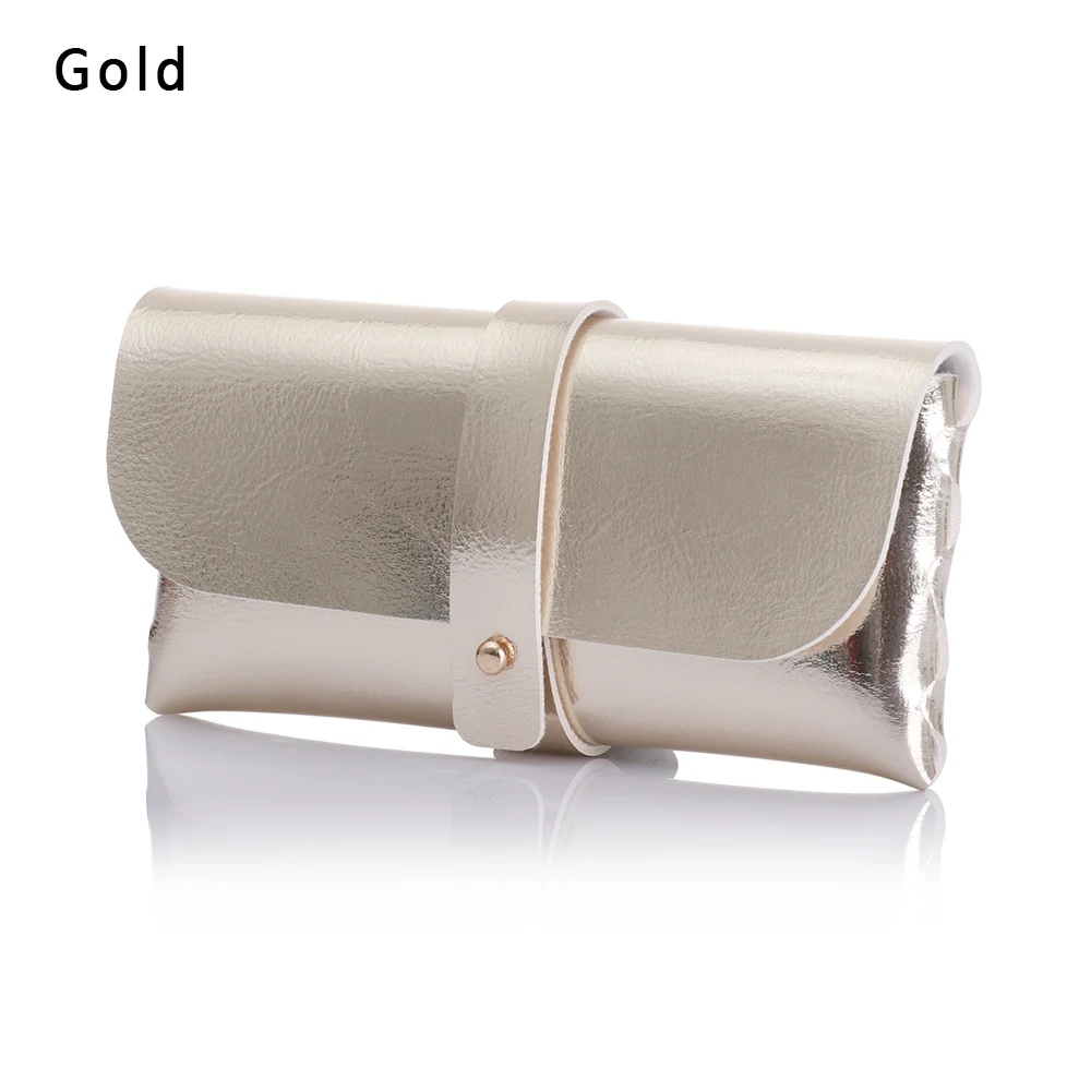 gold 1 шт., модный,, мужской, женский, портативный Чехол для очков, магнитный, из искусственной кожи, Складывающийся, коробка для очков, большие солнцезащитные очки - Цвет: gold