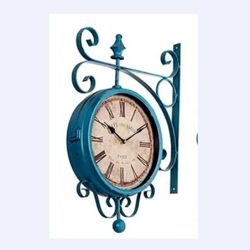 Часы старинные настенные двухсторонние из кованого железа обои | Дом и сад