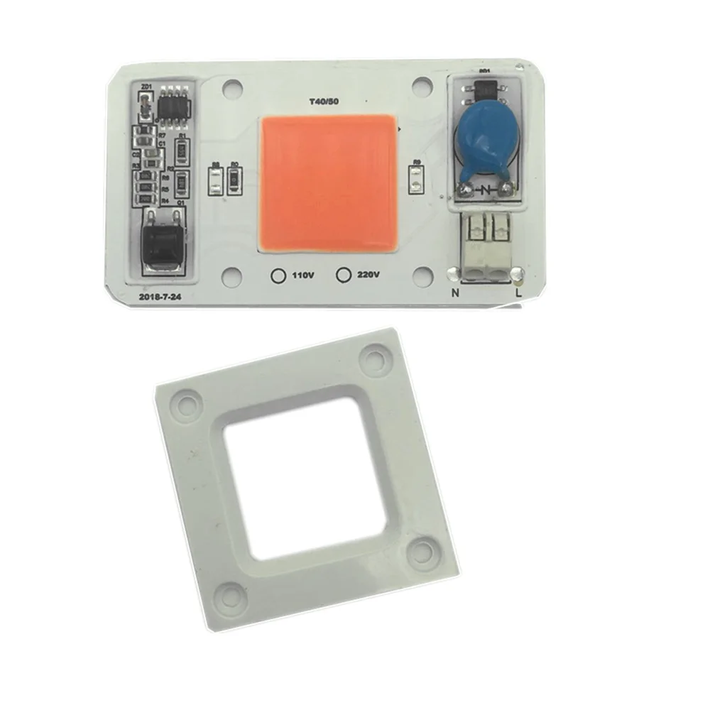 10 шт. AC220V LED растительный рост 50 Вт полный спектр 380-840nm розовый и белый COB для