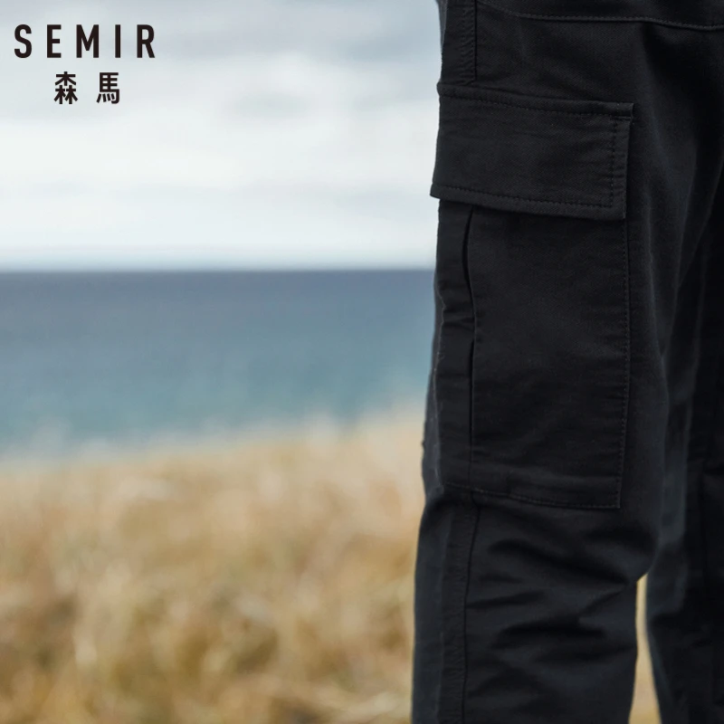 SEMIR мужские мягкие хлопковые брюки-карго облегающие брюки с открытым карманом