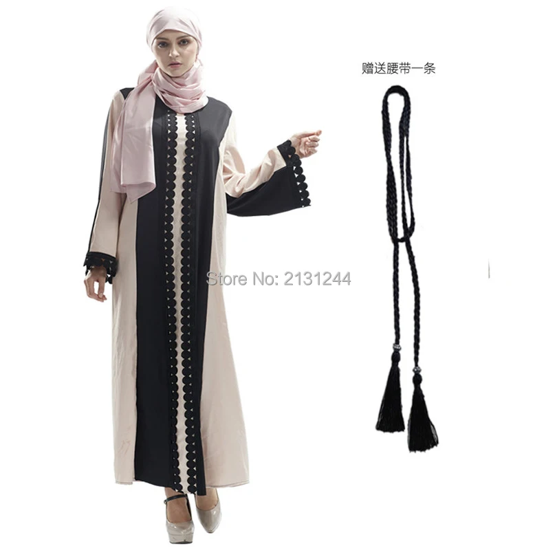 2018 винтажное женское тонкое летнее Повседневное платье с длинным Abaya рукавом
