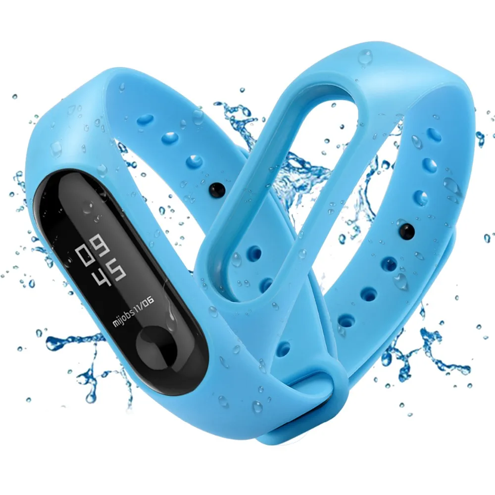 Синий силиконовый смарт браслет для Xiaomi Mi Band 2 сменный ремешок Смарт часы