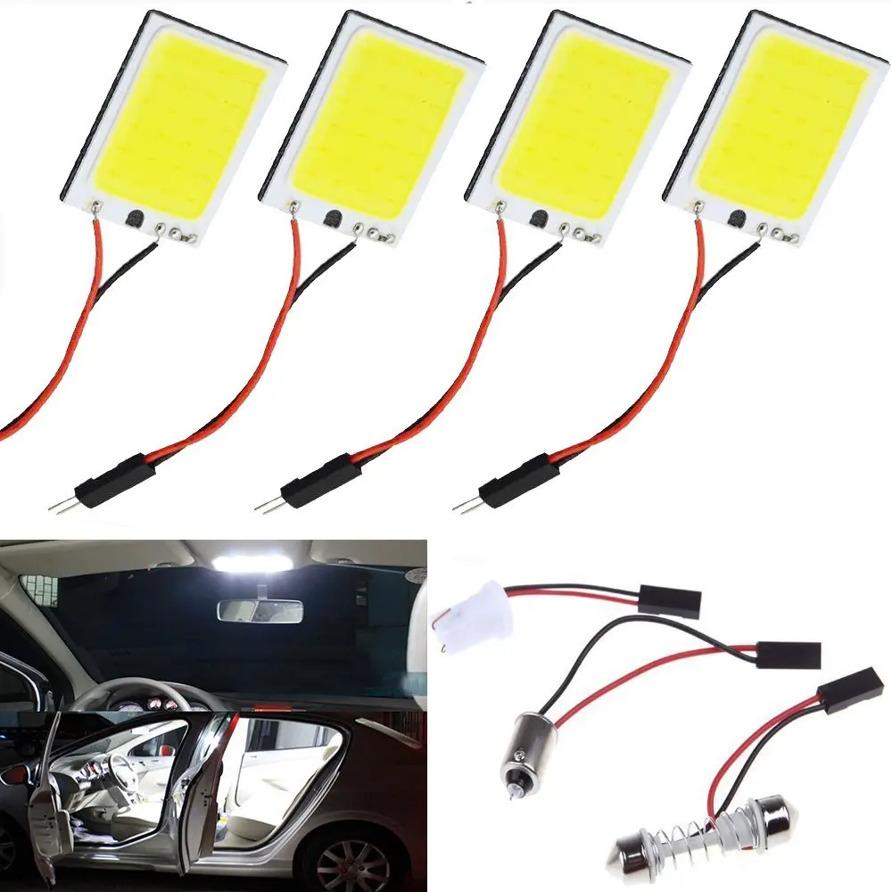 Светодиодная панель T10 24 SMD COB супербелая лампа для чтения салона автомобиля с