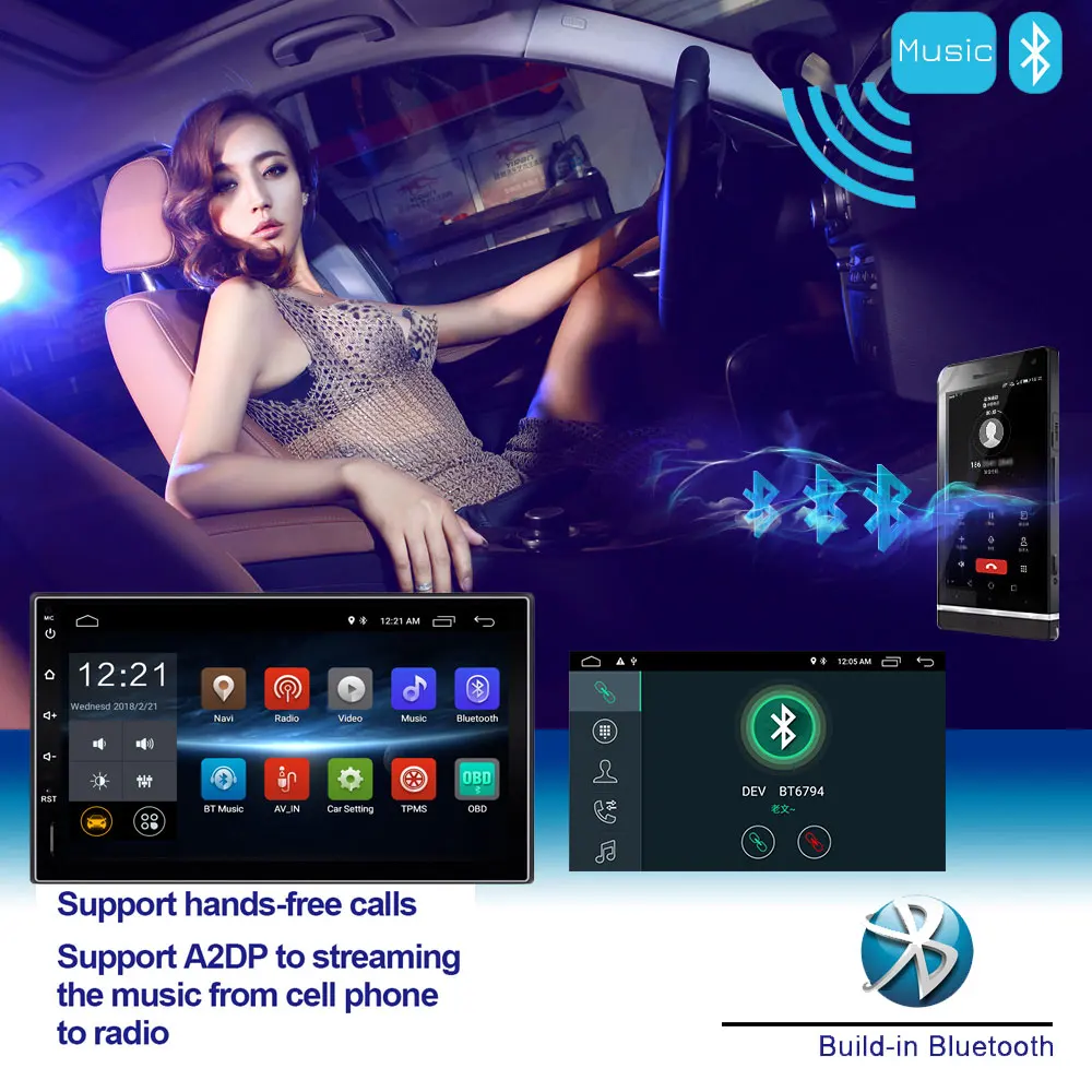 Новинка 2019 2din Android автомобильный Радио gps универсальный с Bluetooth двойной стерео
