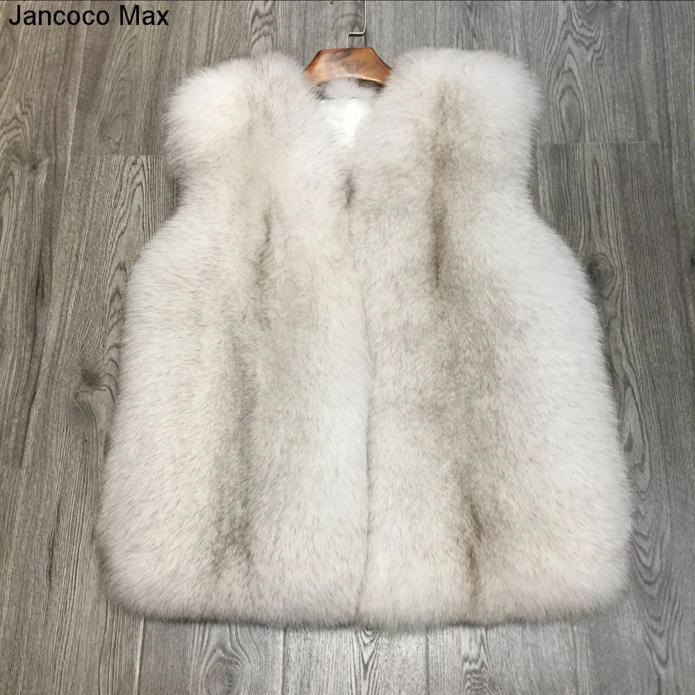 Jancoco Max натуральный мех лисы жилет женская модная жилетка наивысшего качества Зимняя теплая верхняя одежда пальто куртка S7159